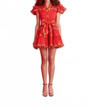 NEW CELIA B haze mini dress in red